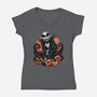 Night Of The Pumpkin King-Womens-V-Neck-Tee-glitchygorilla