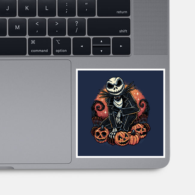 Night Of The Pumpkin King-None-Glossy-Sticker-glitchygorilla