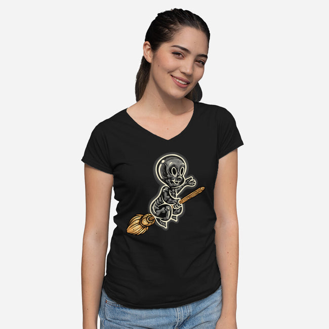 See Through Me-Womens-V-Neck-Tee-glitchygorilla