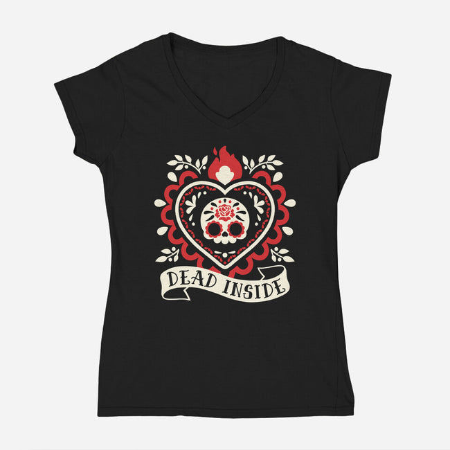 Dead Inside Cute Corazon-Womens-V-Neck-Tee-NemiMakeit