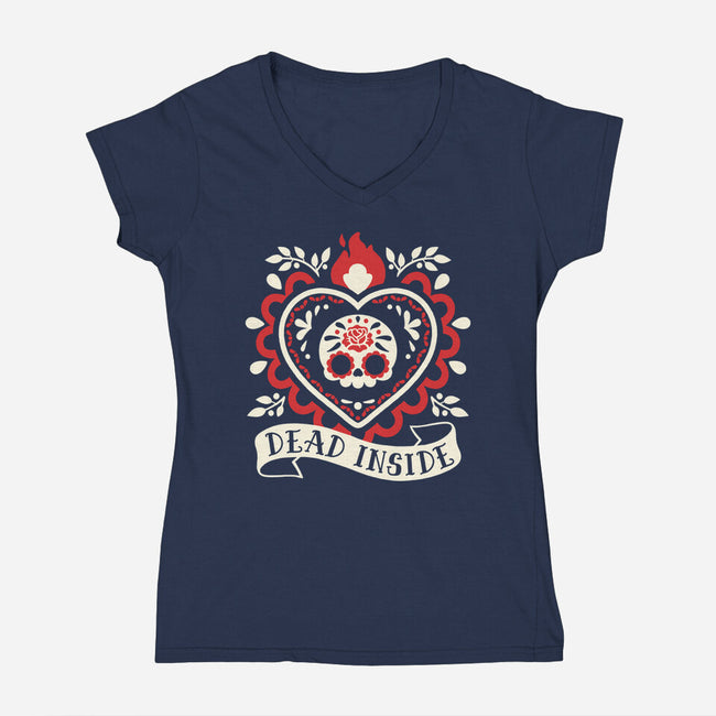 Dead Inside Cute Corazon-Womens-V-Neck-Tee-NemiMakeit