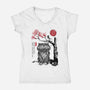 The Tiger And The Magpie Sumi-e-Womens-V-Neck-Tee-DrMonekers