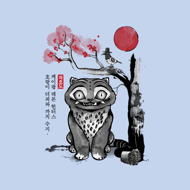 The Tiger And The Magpie Sumi-e-Womens-Fitted-Tee-DrMonekers
