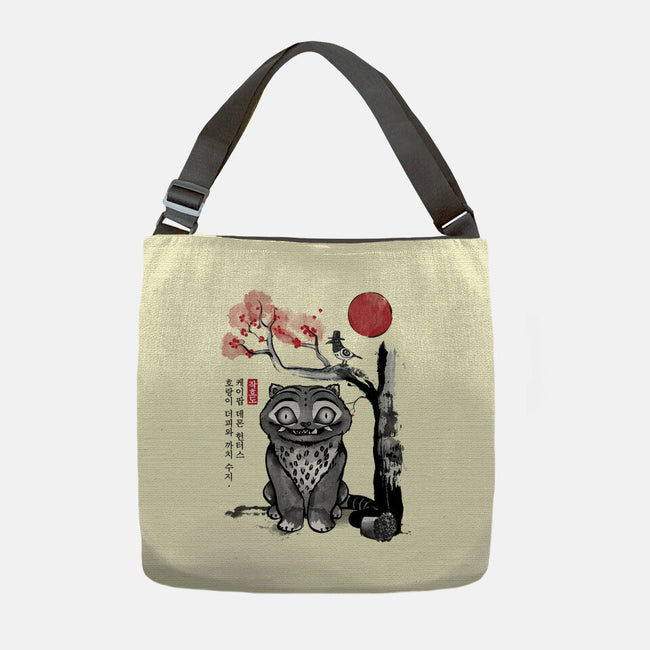 The Tiger And The Magpie Sumi-e-None-Adjustable Tote-Bag-DrMonekers