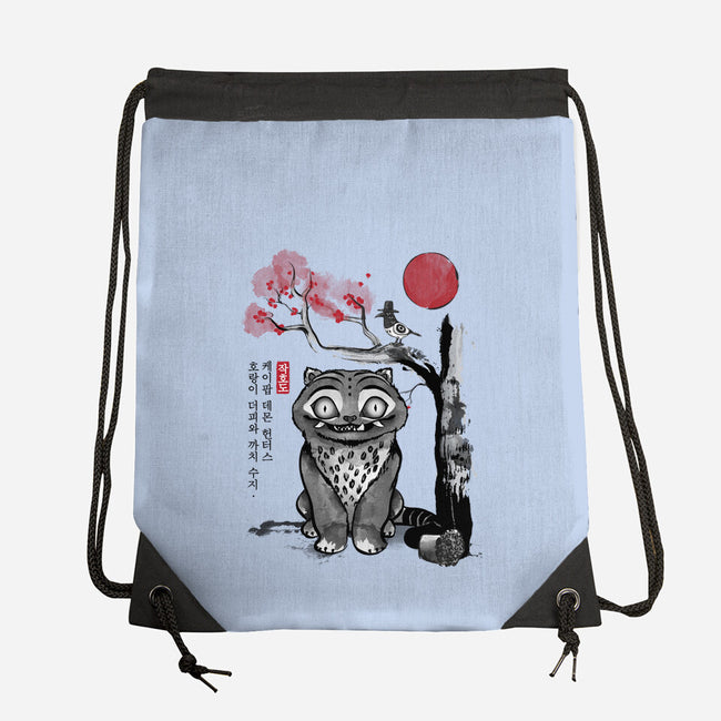 The Tiger And The Magpie Sumi-e-None-Drawstring-Bag-DrMonekers