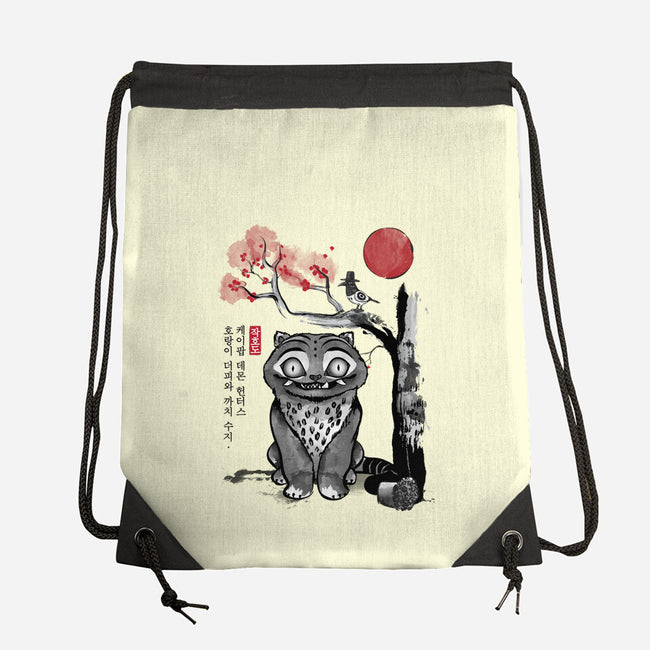 The Tiger And The Magpie Sumi-e-None-Drawstring-Bag-DrMonekers