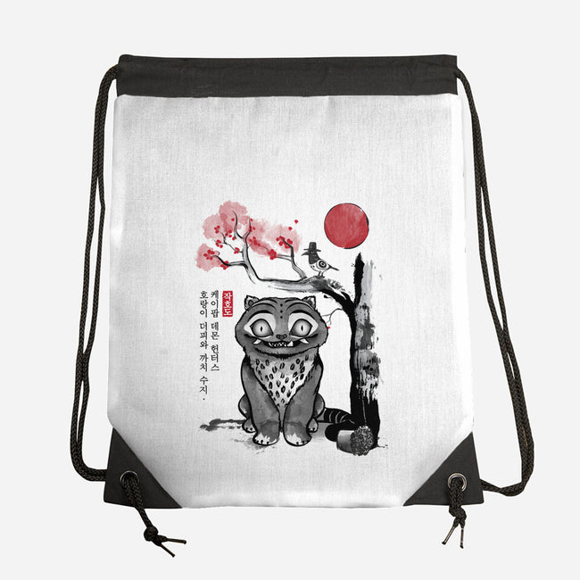 The Tiger And The Magpie Sumi-e-None-Drawstring-Bag-DrMonekers