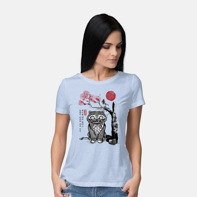 The Tiger And The Magpie Sumi-e-Womens-Basic-Tee-DrMonekers