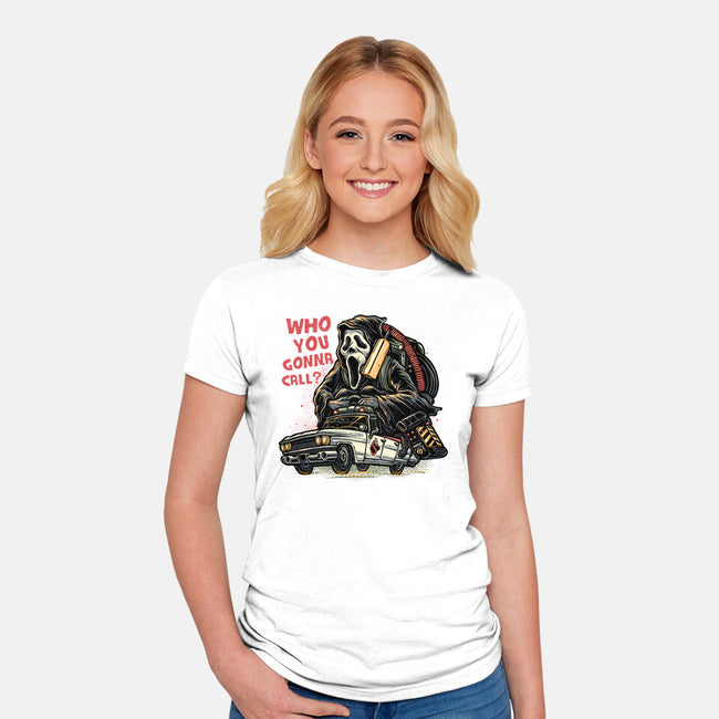 Call The Ghost-Womens-Fitted-Tee-glitchygorilla