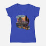 Gloomy Roadtrip-Womens-V-Neck-Tee-glitchygorilla