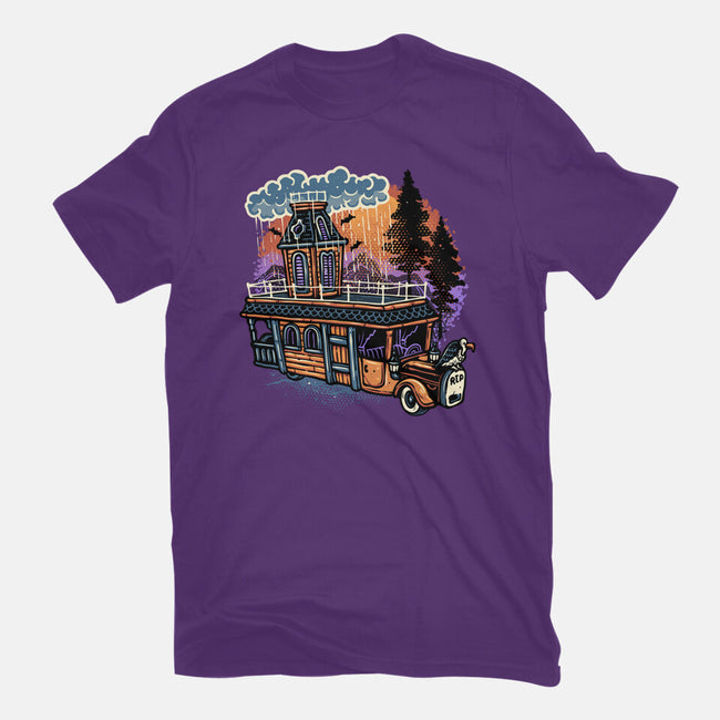 Gloomy Roadtrip-Womens-Fitted-Tee-glitchygorilla