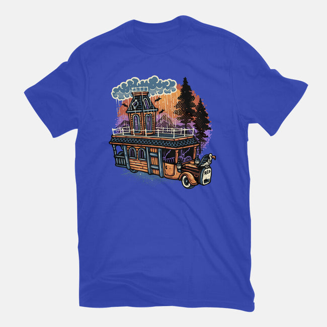 Gloomy Roadtrip-Womens-Fitted-Tee-glitchygorilla