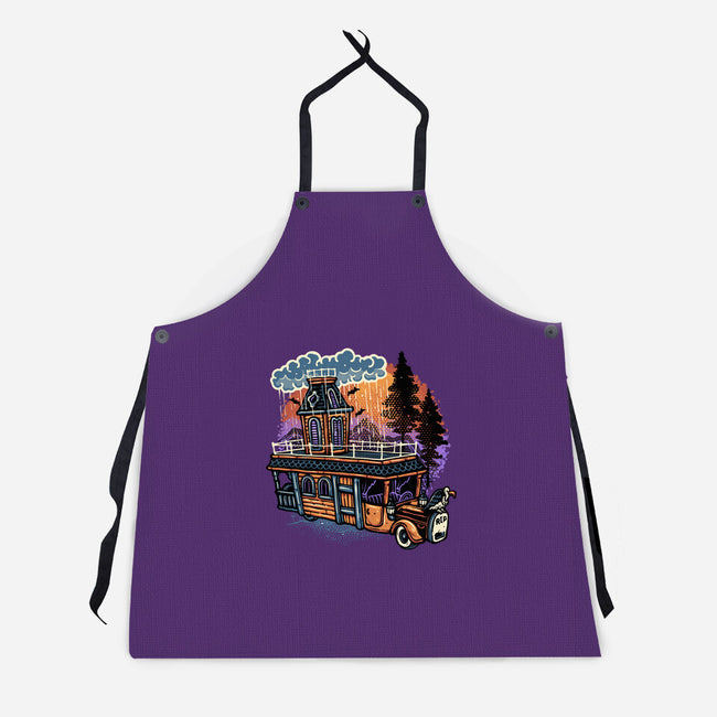 Gloomy Roadtrip-Unisex-Kitchen-Apron-glitchygorilla