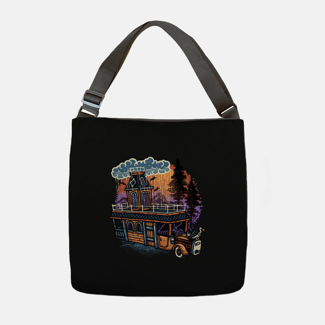 Gloomy Roadtrip-None-Adjustable Tote-Bag-glitchygorilla