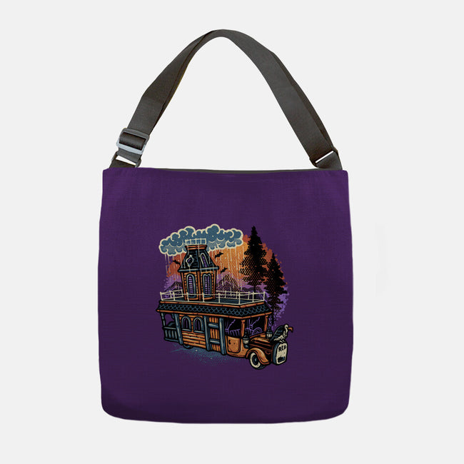 Gloomy Roadtrip-None-Adjustable Tote-Bag-glitchygorilla