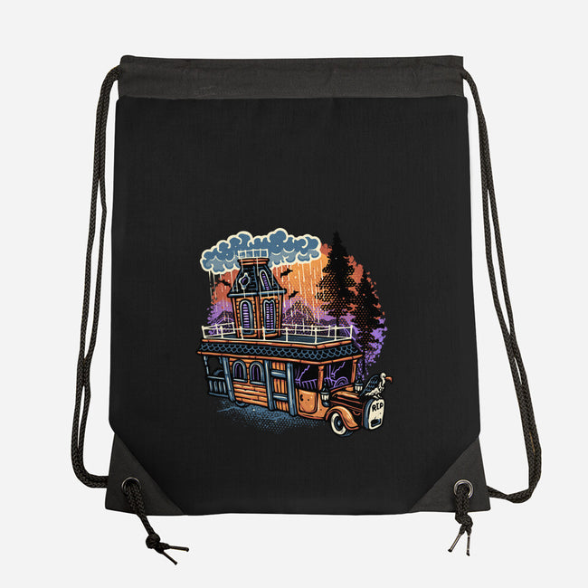 Gloomy Roadtrip-None-Drawstring-Bag-glitchygorilla