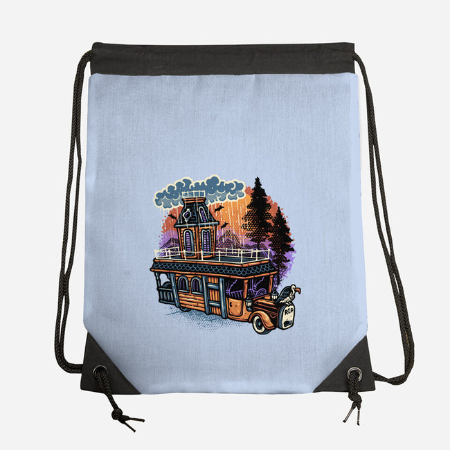 Gloomy Roadtrip-None-Drawstring-Bag-glitchygorilla