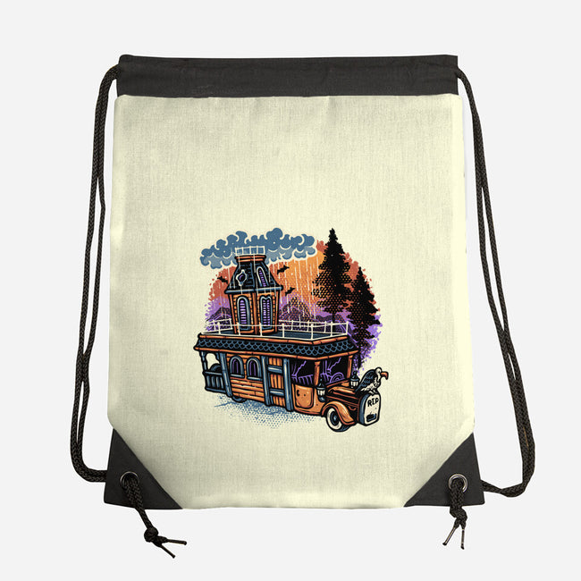 Gloomy Roadtrip-None-Drawstring-Bag-glitchygorilla