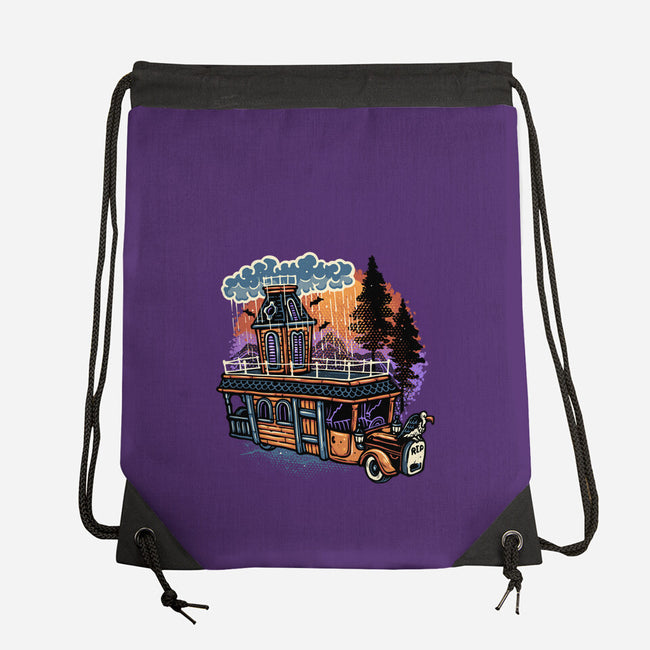 Gloomy Roadtrip-None-Drawstring-Bag-glitchygorilla