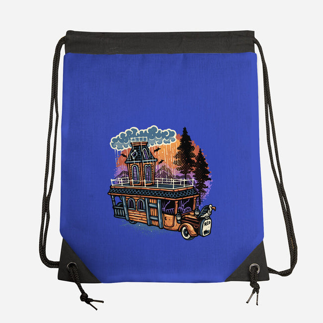 Gloomy Roadtrip-None-Drawstring-Bag-glitchygorilla