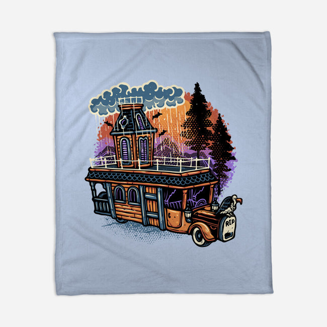 Gloomy Roadtrip-None-Fleece-Blanket-glitchygorilla