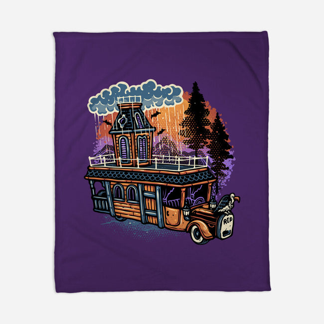 Gloomy Roadtrip-None-Fleece-Blanket-glitchygorilla