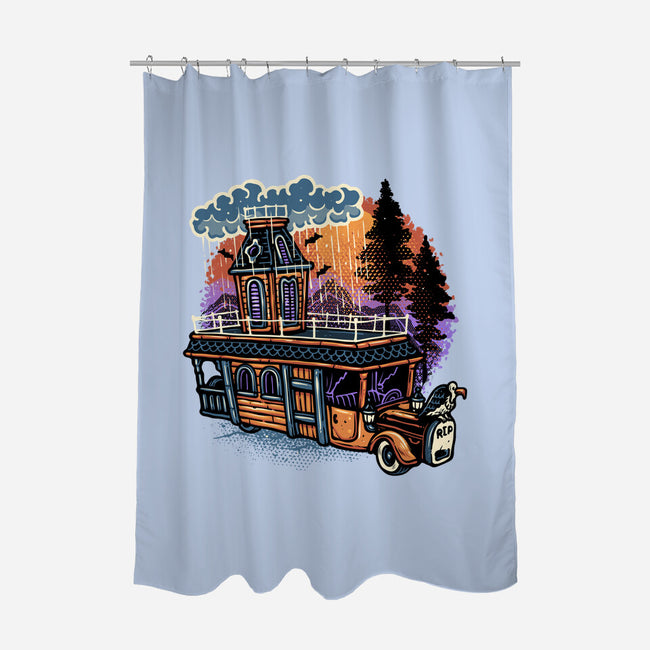 Gloomy Roadtrip-None-Polyester-Shower Curtain-glitchygorilla