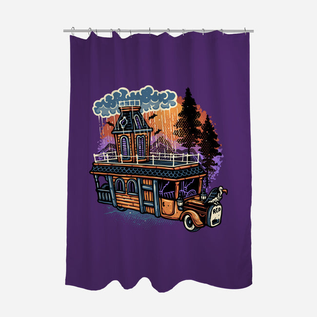 Gloomy Roadtrip-None-Polyester-Shower Curtain-glitchygorilla