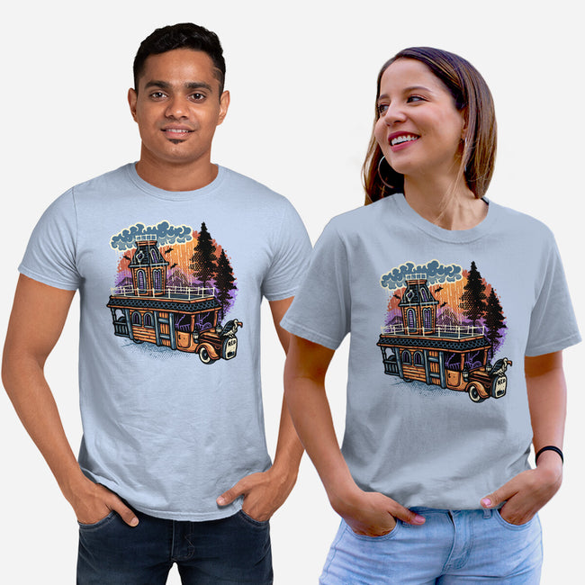 Gloomy Roadtrip-Unisex-Basic-Tee-glitchygorilla