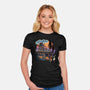 Gloomy Roadtrip-Womens-Fitted-Tee-glitchygorilla