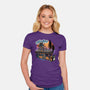 Gloomy Roadtrip-Womens-Fitted-Tee-glitchygorilla