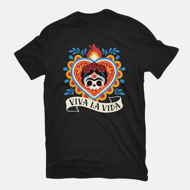 Calavera Frida Sagrado Corazon-Mens-Basic-Tee-NemiMakeit