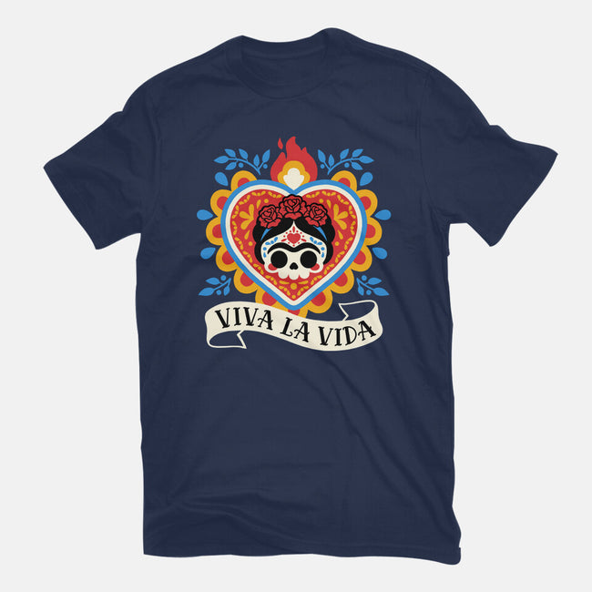 Calavera Frida Sagrado Corazon-Mens-Basic-Tee-NemiMakeit
