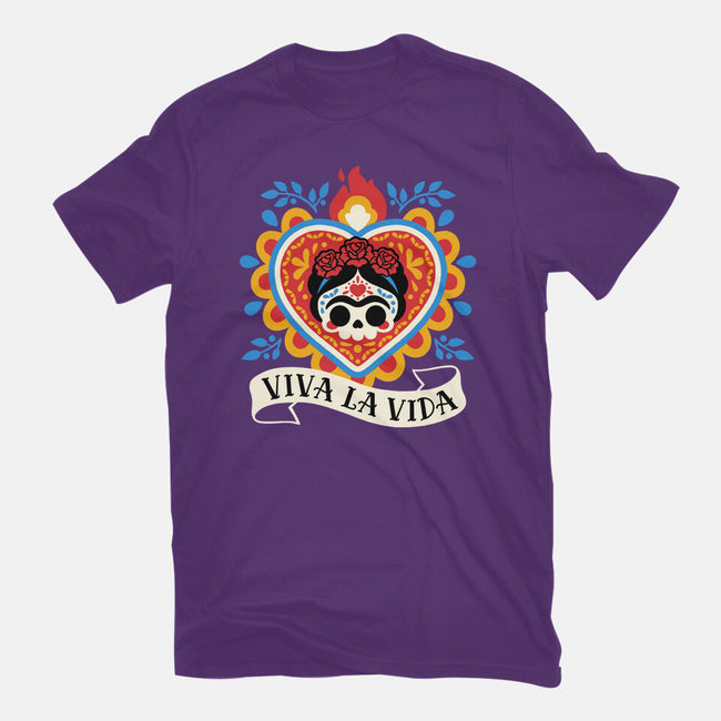 Calavera Frida Sagrado Corazon-Womens-Fitted-Tee-NemiMakeit