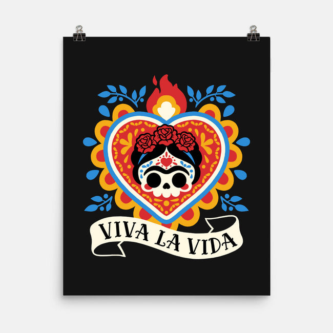 Calavera Frida Sagrado Corazon-None-Matte-Poster-NemiMakeit