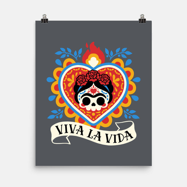Calavera Frida Sagrado Corazon-None-Matte-Poster-NemiMakeit