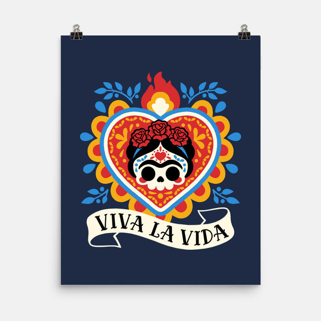 Calavera Frida Sagrado Corazon-None-Matte-Poster-NemiMakeit