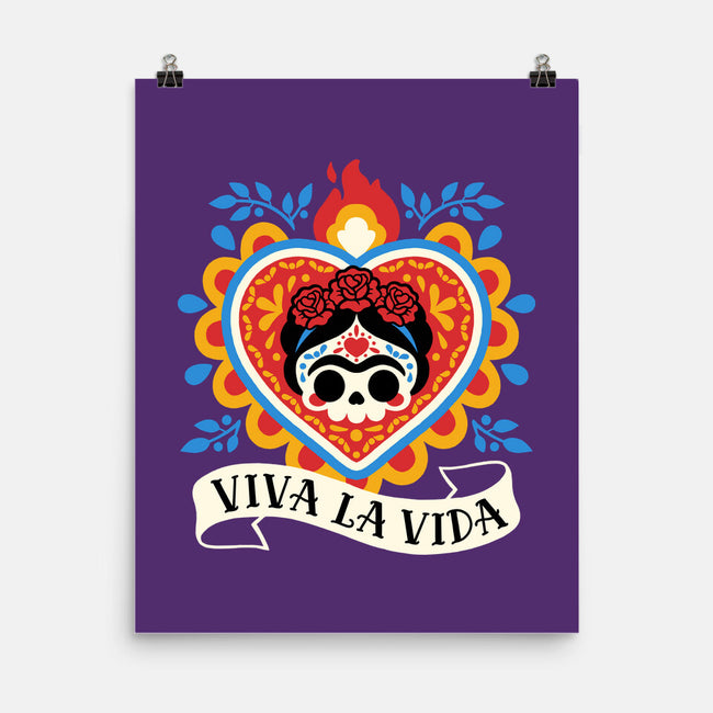 Calavera Frida Sagrado Corazon-None-Matte-Poster-NemiMakeit