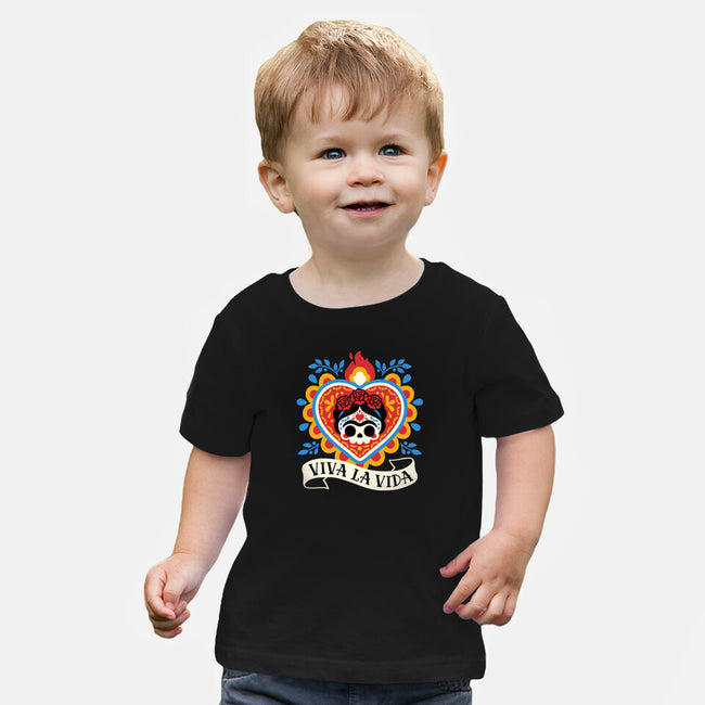 Calavera Frida Sagrado Corazon-Baby-Basic-Tee-NemiMakeit