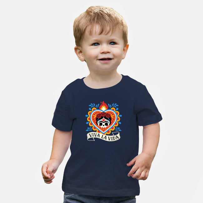 Calavera Frida Sagrado Corazon-Baby-Basic-Tee-NemiMakeit