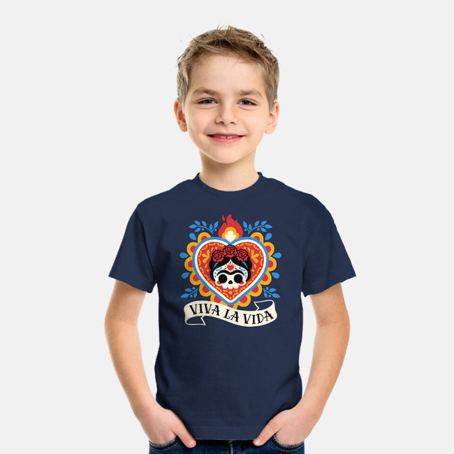 Calavera Frida Sagrado Corazon-Youth-Basic-Tee-NemiMakeit