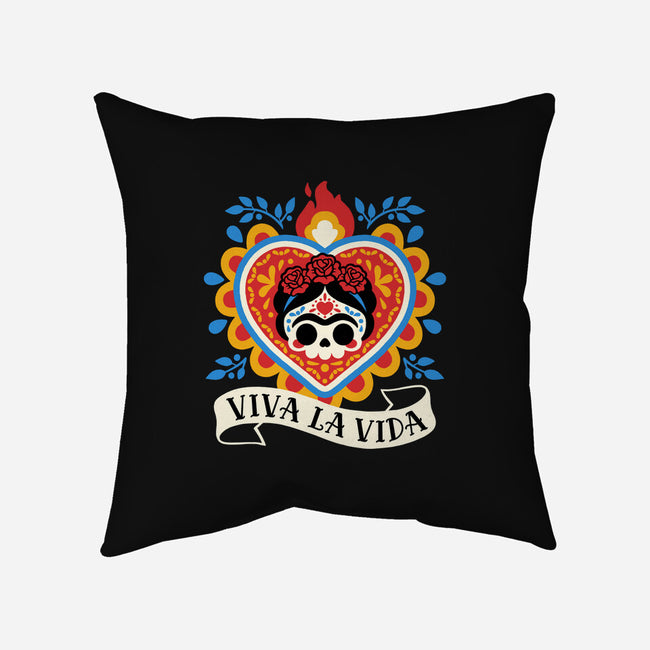 Calavera Frida Sagrado Corazon-None-Removable Cover w Insert-Throw Pillow-NemiMakeit