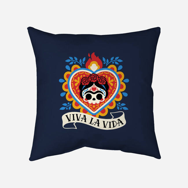 Calavera Frida Sagrado Corazon-None-Removable Cover w Insert-Throw Pillow-NemiMakeit