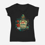 Eat Drink And Be Very Scary-Womens-V-Neck-Tee-Vallina84