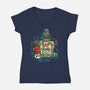 Eat Drink And Be Very Scary-Womens-V-Neck-Tee-Vallina84