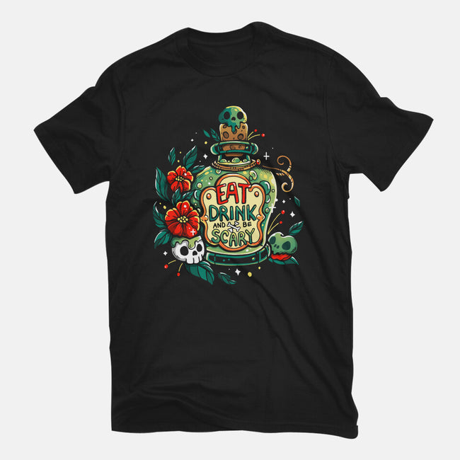 Eat Drink And Be Very Scary-Mens-Basic-Tee-Vallina84
