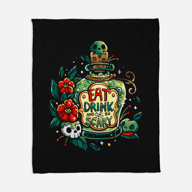 Eat Drink And Be Very Scary-None-Fleece-Blanket-Vallina84