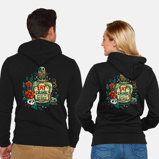 Eat Drink And Be Very Scary-Unisex-Zip-Up-Sweatshirt-Vallina84