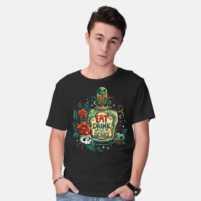 Eat Drink And Be Very Scary-Mens-Basic-Tee-Vallina84