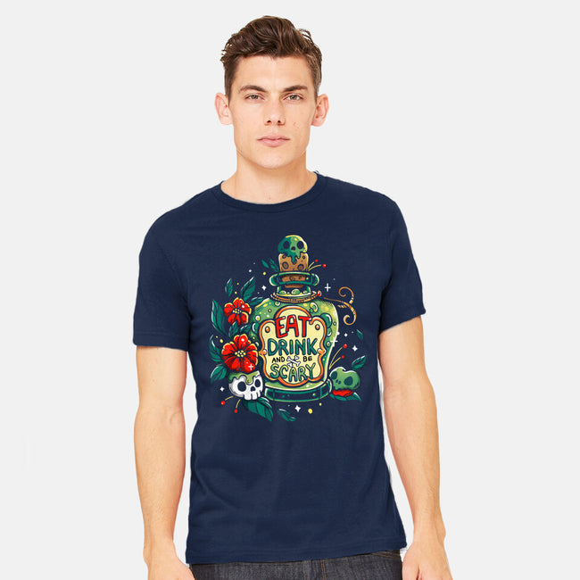 Eat Drink And Be Very Scary-Mens-Heavyweight-Tee-Vallina84